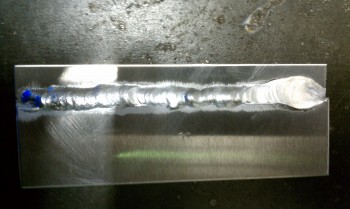 My first Aluminum weld bead (tricky stuff!)