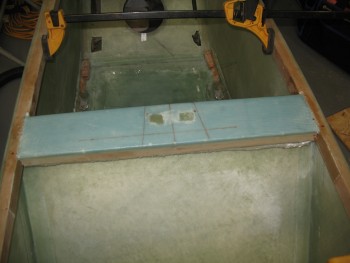 Seat back glassed - 2 plies BID