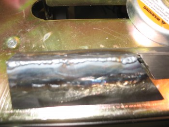 Left inboard aft side rail welded