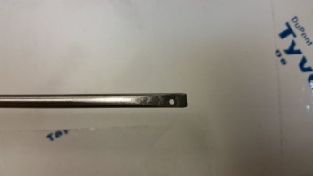 Right hinge pin - drilled & shaped