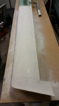 First round sanding with tube