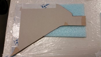 Cutting scrap blue foam for NG30 cover