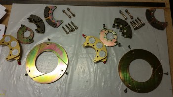 Wheel brake assemblies disassembled