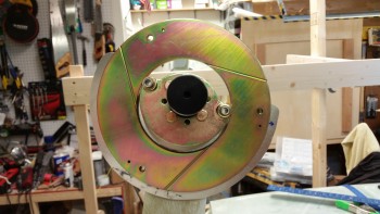 Caliper removed to install brake rotor