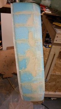 Right gear fairing foam sanded to shape