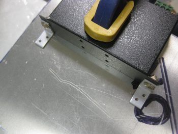 4-port USB hub angle brackets drilled for rivets