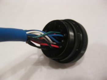 Stick grip cable wires terminated into connector