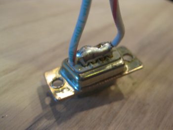 New X-Bus 16 ga wires soldered onto 9-Pin D-Sub