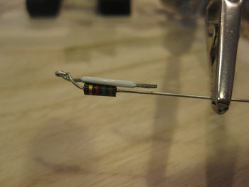 Soldering lead to 1.5K Ohm resistor