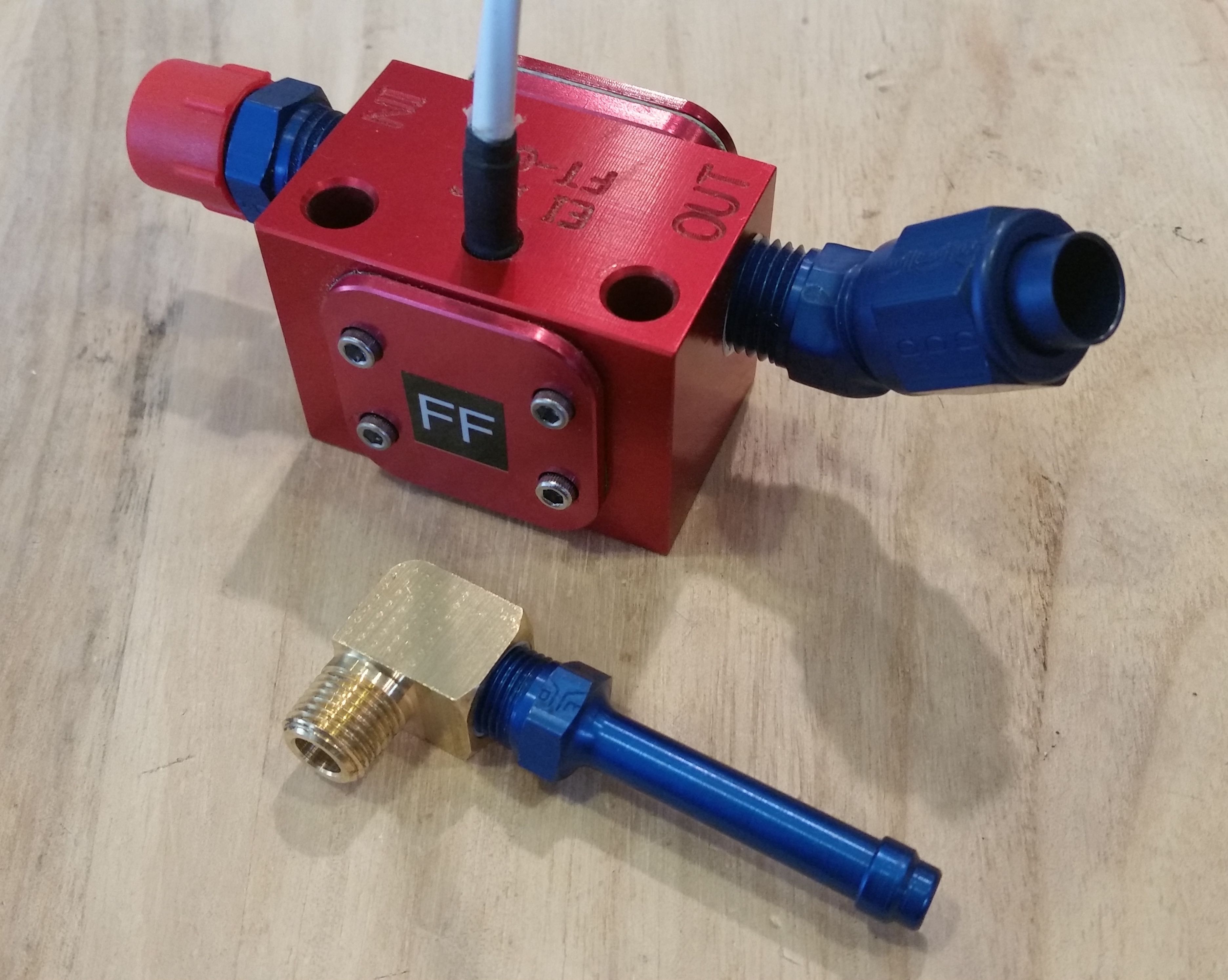 FT60 Fuel Flow Transducer & fuel pump overboard vent A Long EZ Push