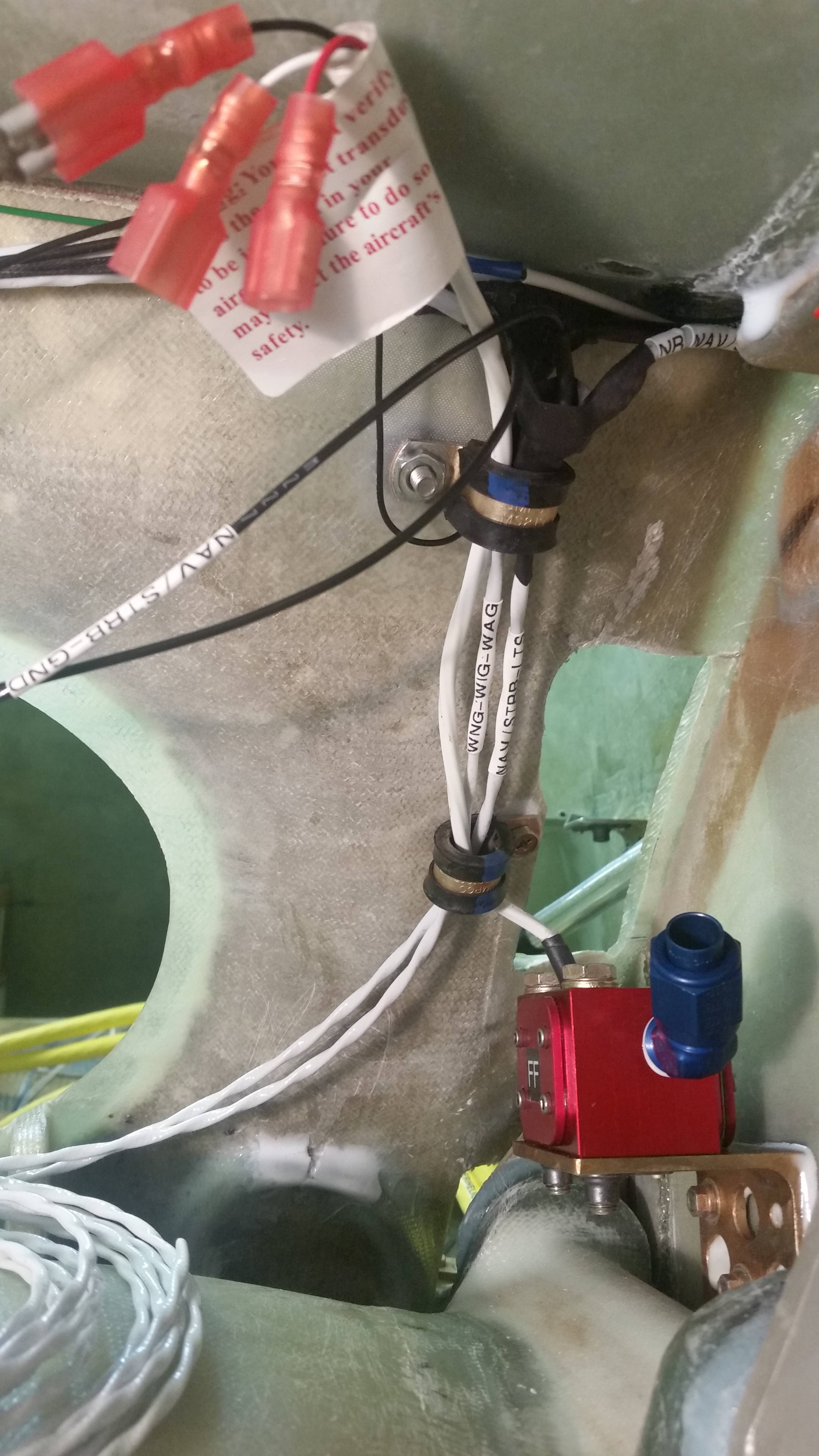 Final mounting of FT60 Fuel Flow Transducer A Long EZ Push