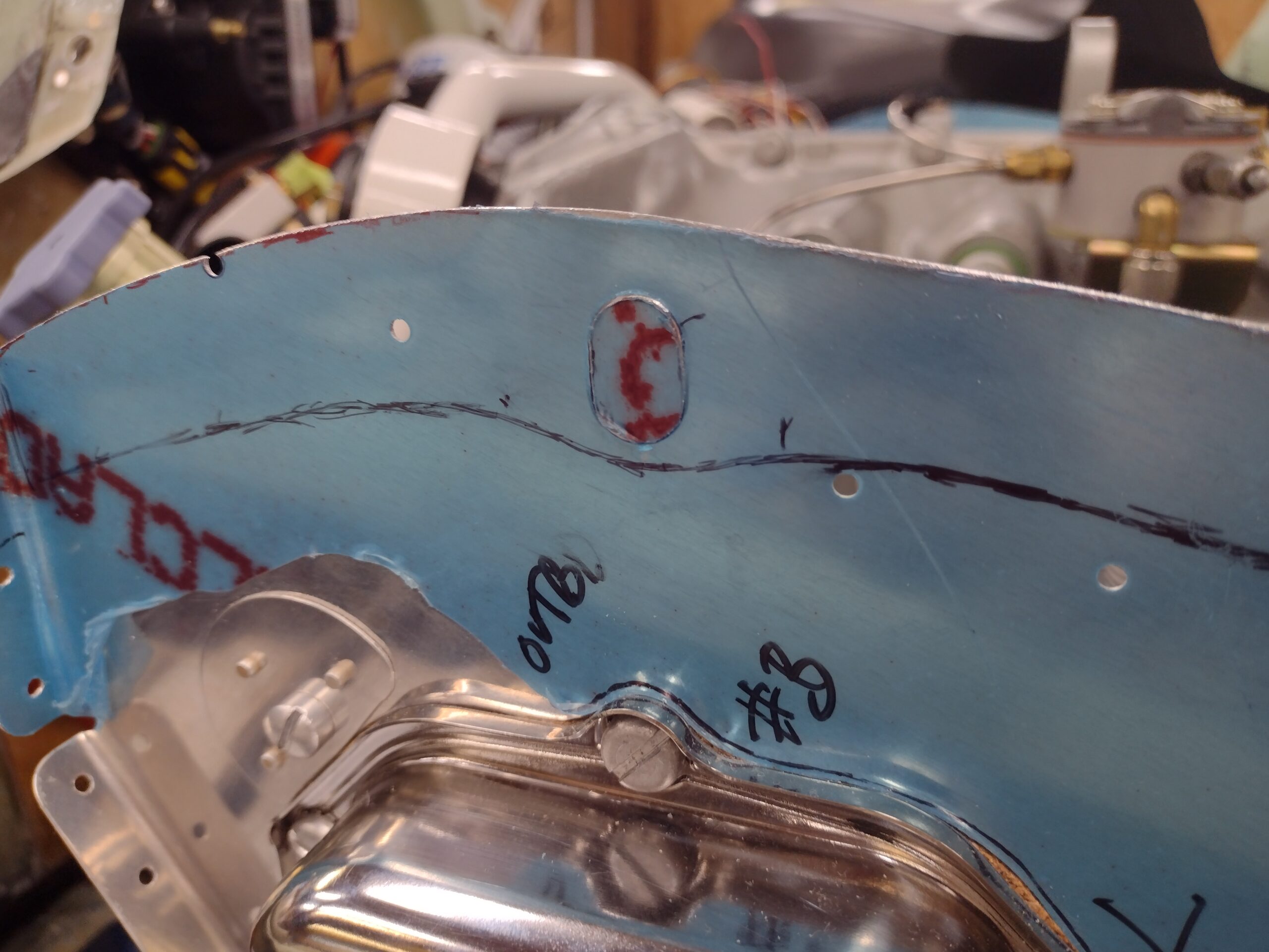 Cylinder 3 baffle spark plug access port filler piece A Long EZ Push